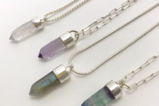 Colgante punta de cuarzo y cristal